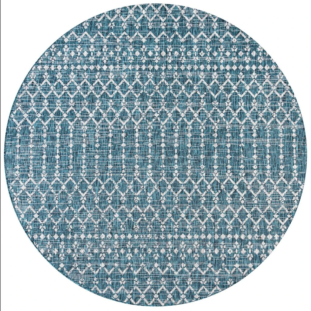 JONATHAN Y Ourika Moroccan Geometric Textured Weave Indoor/Outdoor Round Area Rug 3