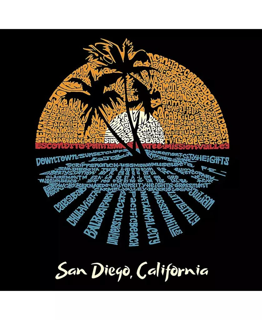 LA Pop Art Men's Word Art - Cities in San Diego T-Shirt 2