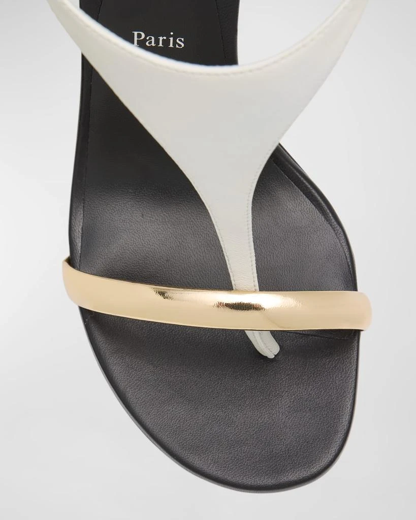 Christian Louboutin Athina Colorblock T-Strap Red Sole Sandals 7