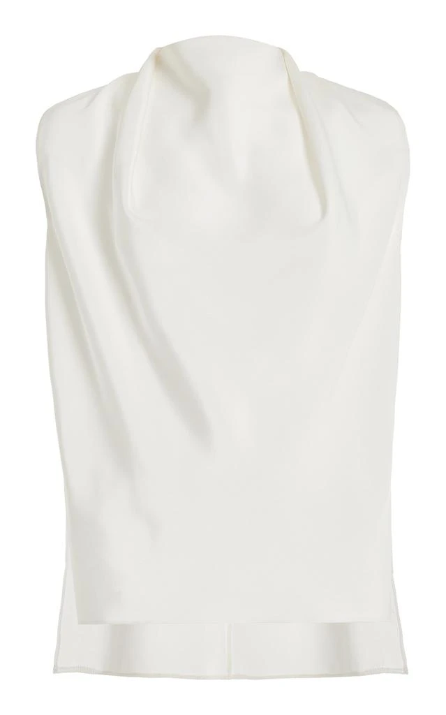 Adam Lippes Adam Lippes - Blythe Draped Silk-Crepe Top - Ivory - US 10 - Moda Operandi 1