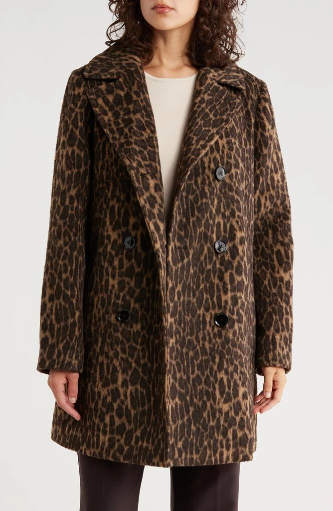 BCBG Missy Leopard Double Breasted Coat 3
