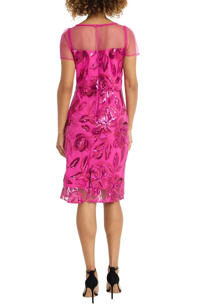 Maggy London Sequin Mesh Yoke Sheath Dress 2