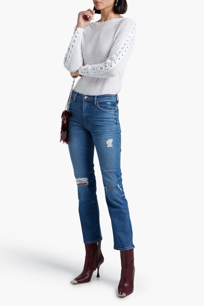 IRO Bonnie distressed mid-rise kick-flare jeans