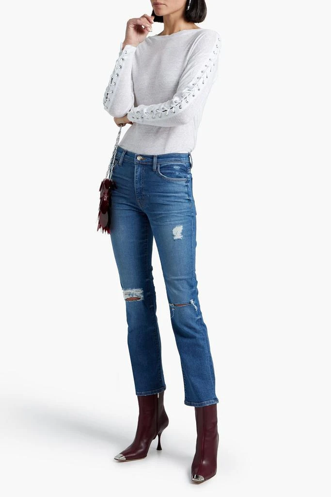 IRO Bonnie distressed mid-rise kick-flare jeans 2