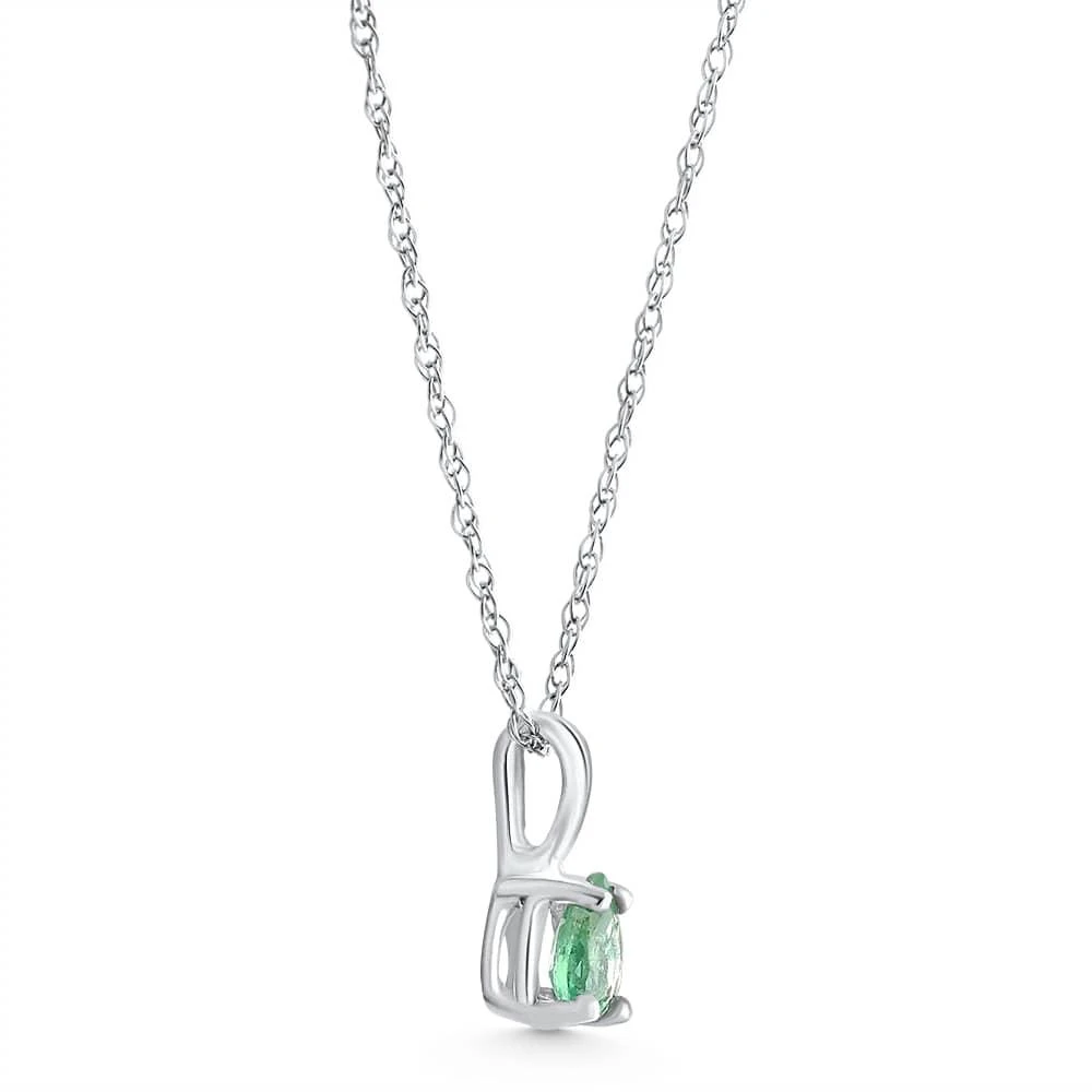 Pompeii3 1/4Ct Pear Shape Emerald Cut Pendant 10k White Gold 2
