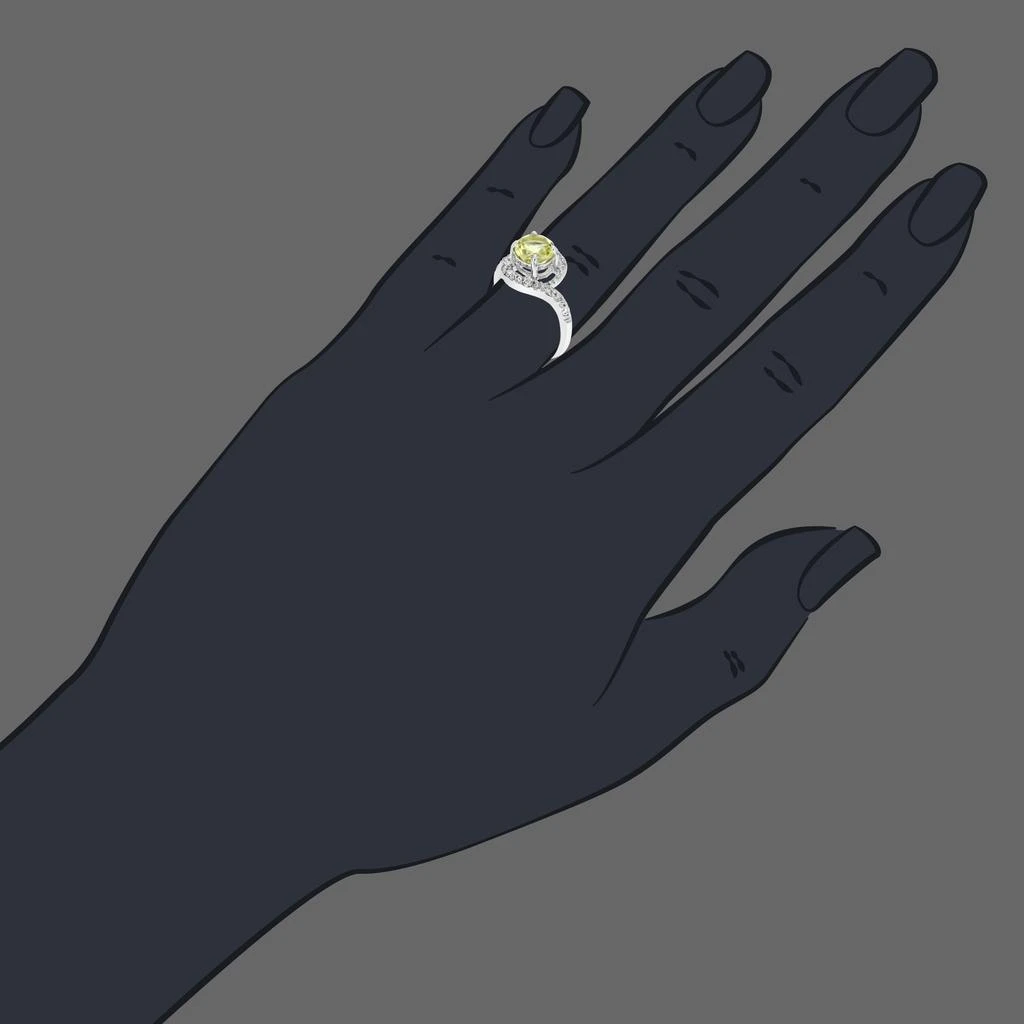 Vir Jewels 0.70 cttw Lemon Quartz Ring .925 Sterling Silver with Rhodium Round Shape 7 MM 3