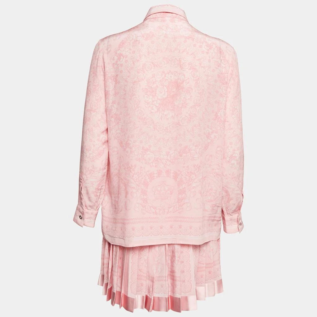 Versace Versace Pink Barocco Print Silk Shirt and Skirt Set S 2