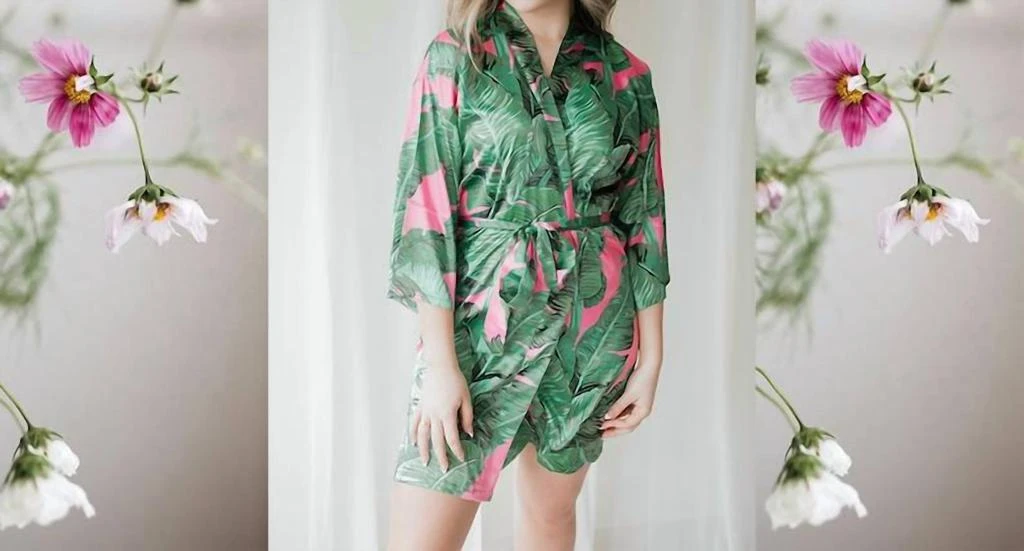 Spikes and Seams Spikes And Seams - Palm Leaf Bridesmaid Robe 3