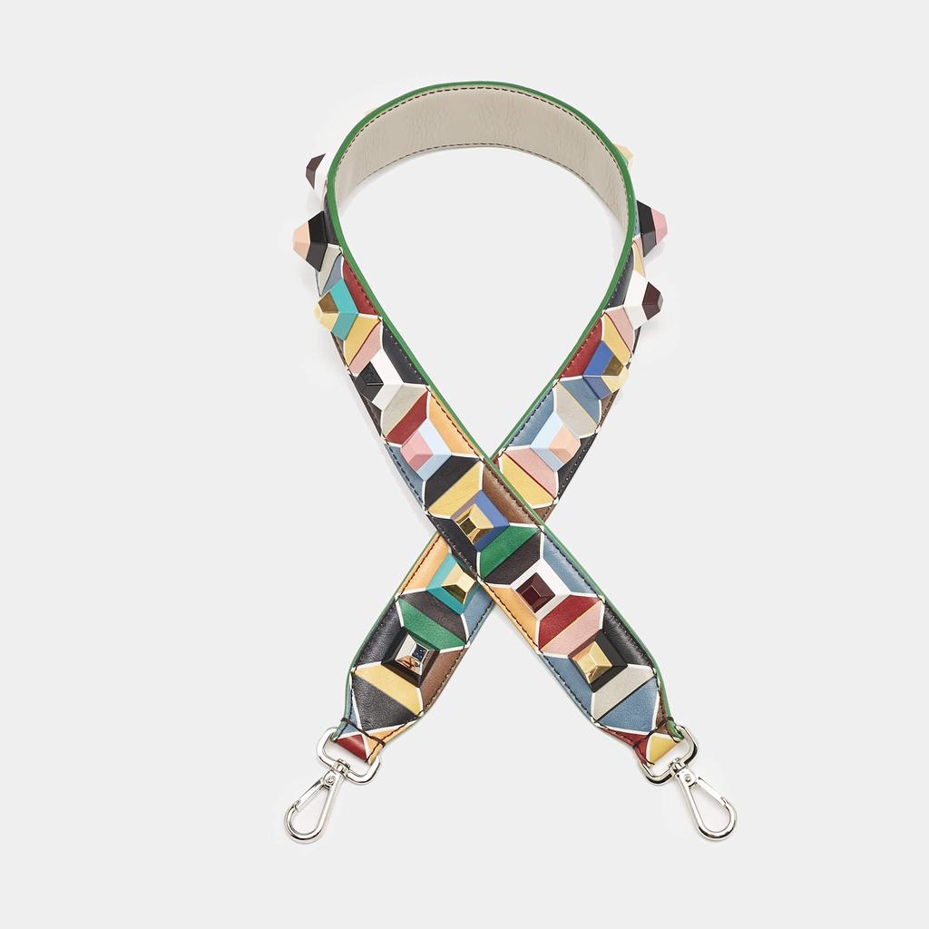 Fendi Fendi Multicolor Leather Studded Strap You Shoulder Bag Strap
