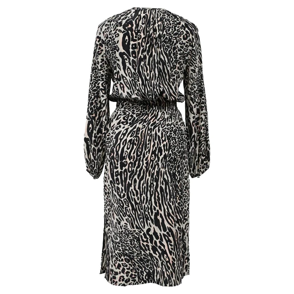Altuzarra Animal Print Midi Long Sleeve Dress in Multicolor Viscose 3