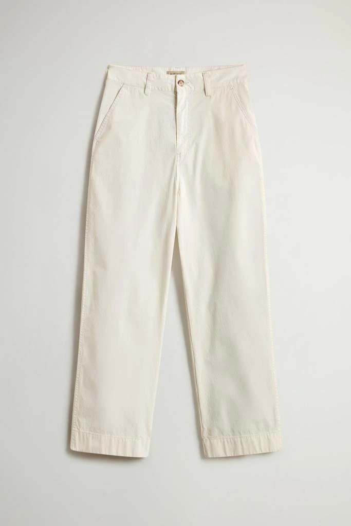 Woolrich Garment-Dyed Pure Cotton Chino Pants - Women - White 4