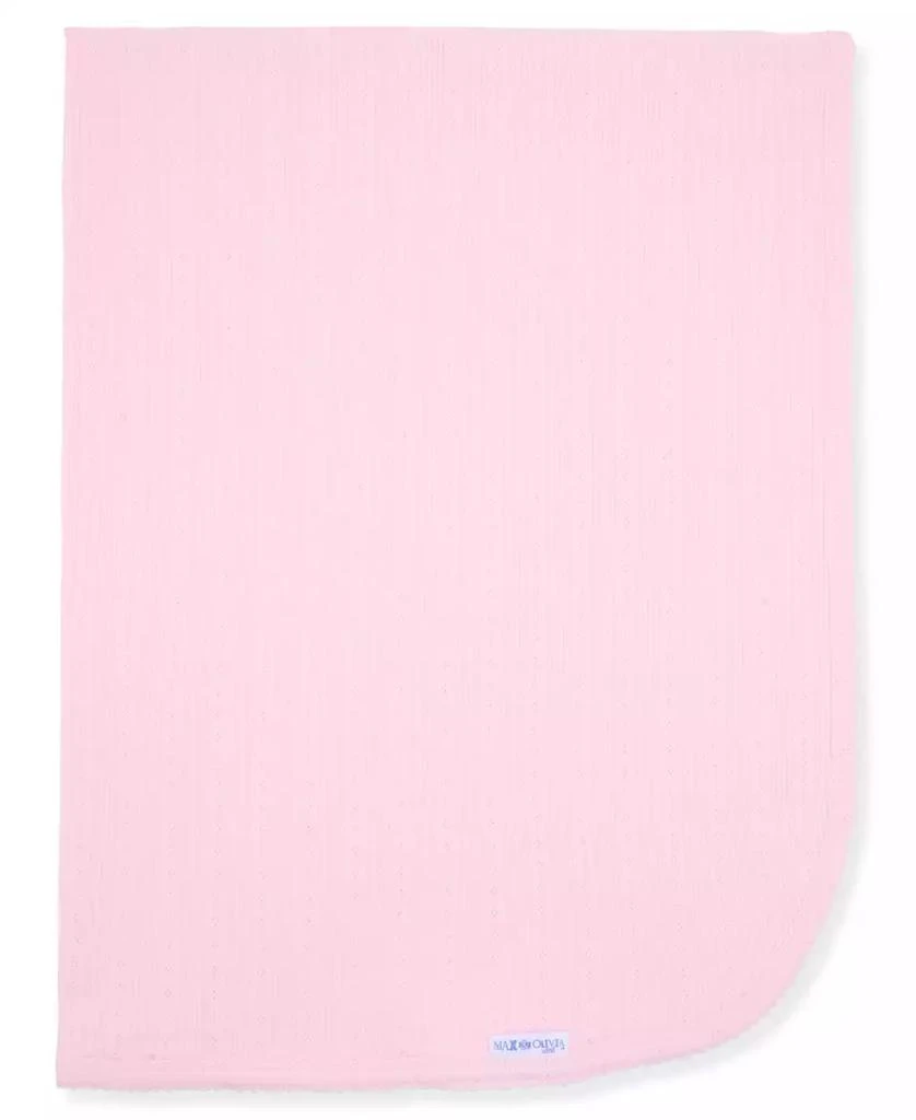 Max & Olivia Newborn Girls Pointelle Reversible Swaddle Blanket 3