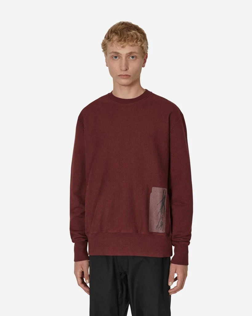 GR10K Transcript Stoarage Unbrushed Crewneck Sweatshirt Red 1