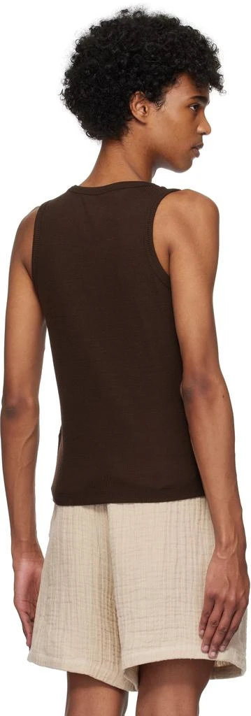 Tonywack Brown Super Fine Wool Ribbed Tank Top 3