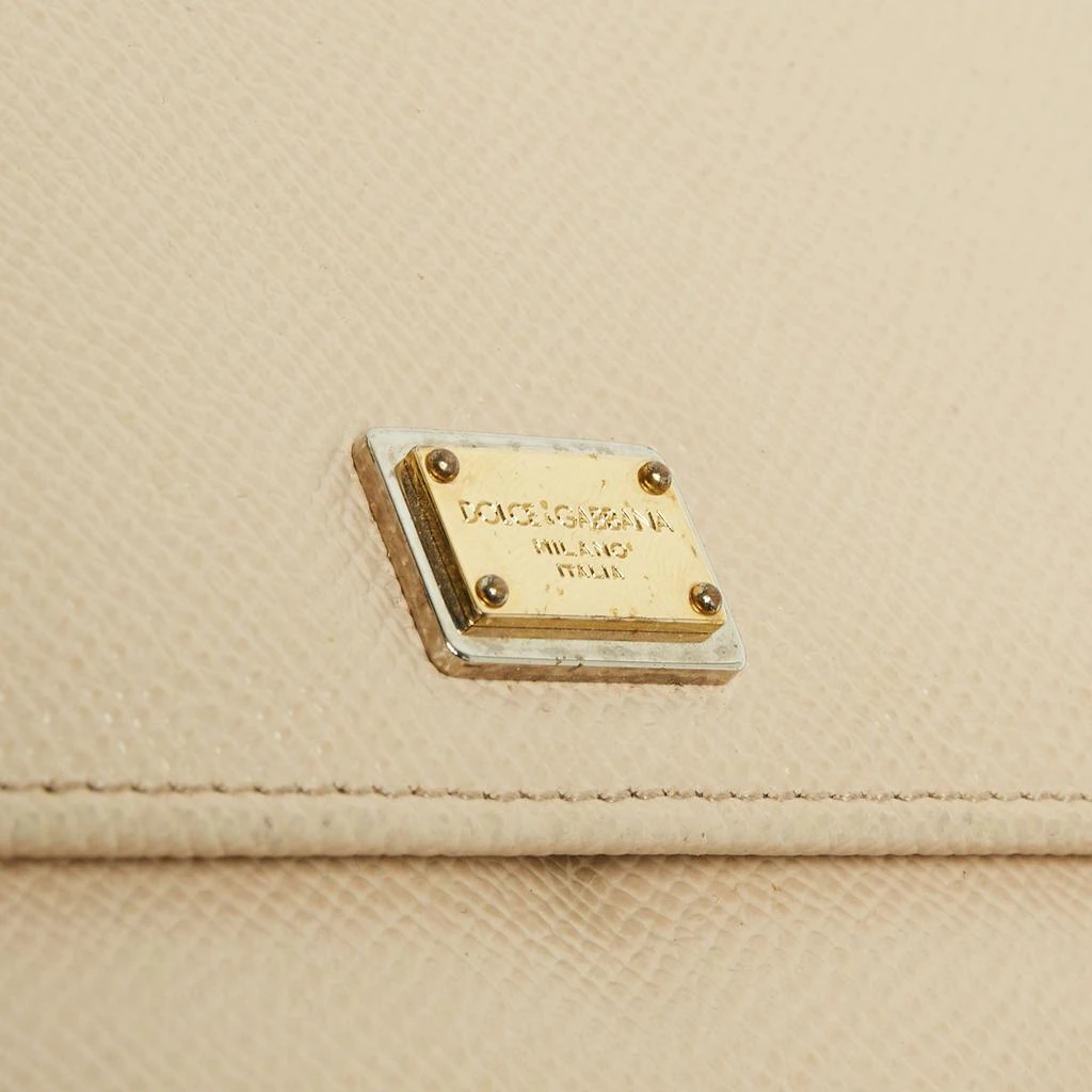 Dolce & Gabbana Beige Leather Dauphine Flap Continental Wallet 5
