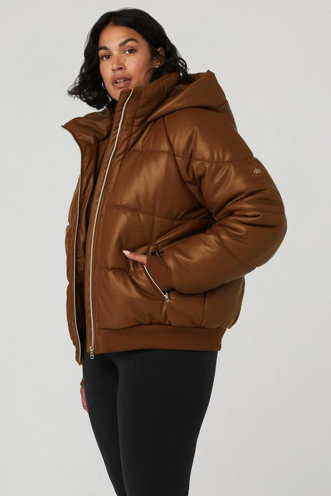 Alo Faux Leather Boss Puffer - Cinnamon Brown 8