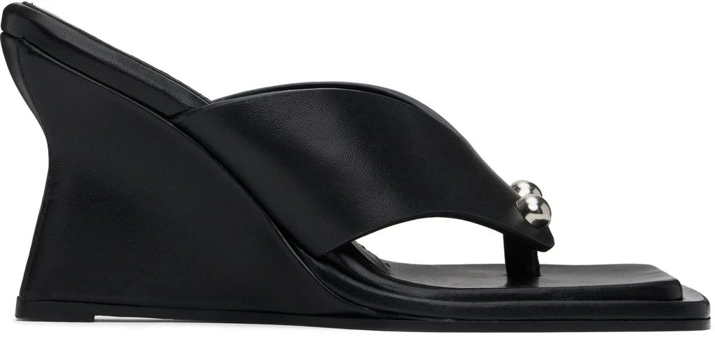 Paris Georgia Black Dune Wedge Heeled Sandals 1