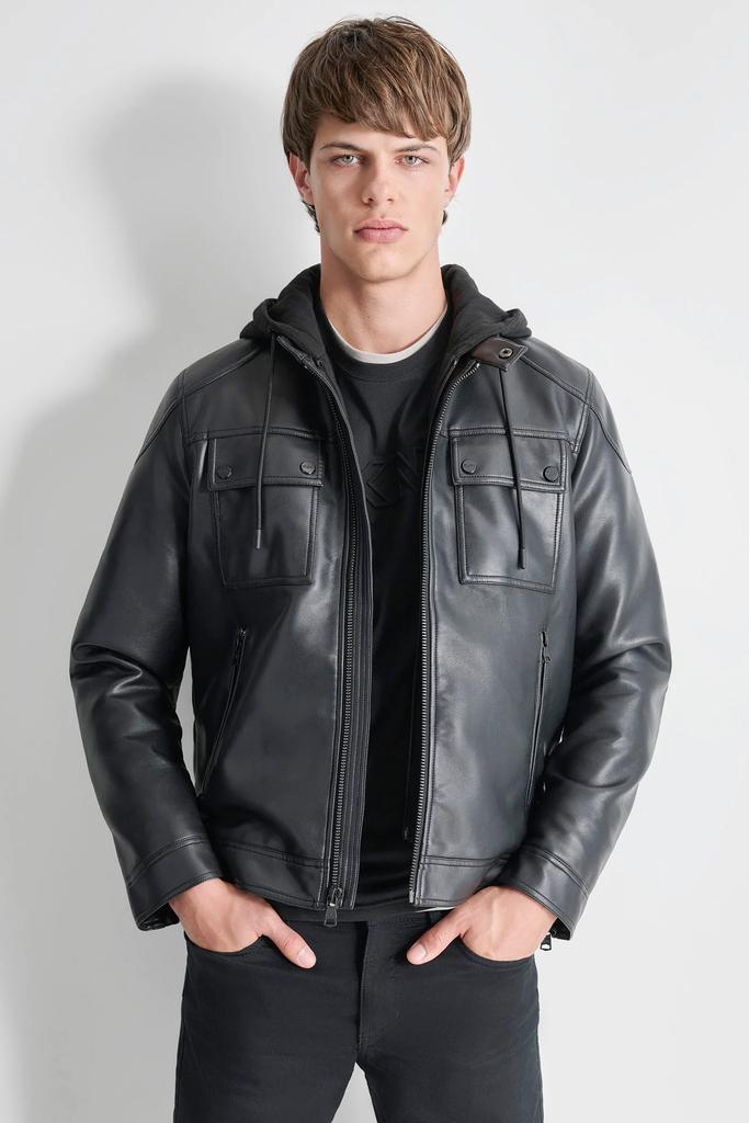 DKNY FAUX LEATHER JACKET