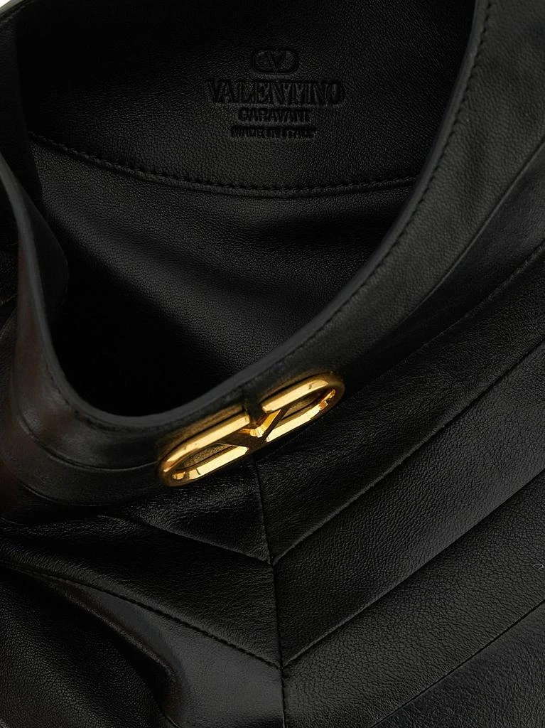 Valentino Valentino Chevron-Patterned Logo Plaque Shoulder Bag 4