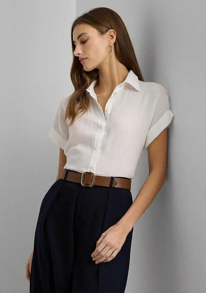 Ralph Lauren Petite Linen Short-Sleeve Shirt
