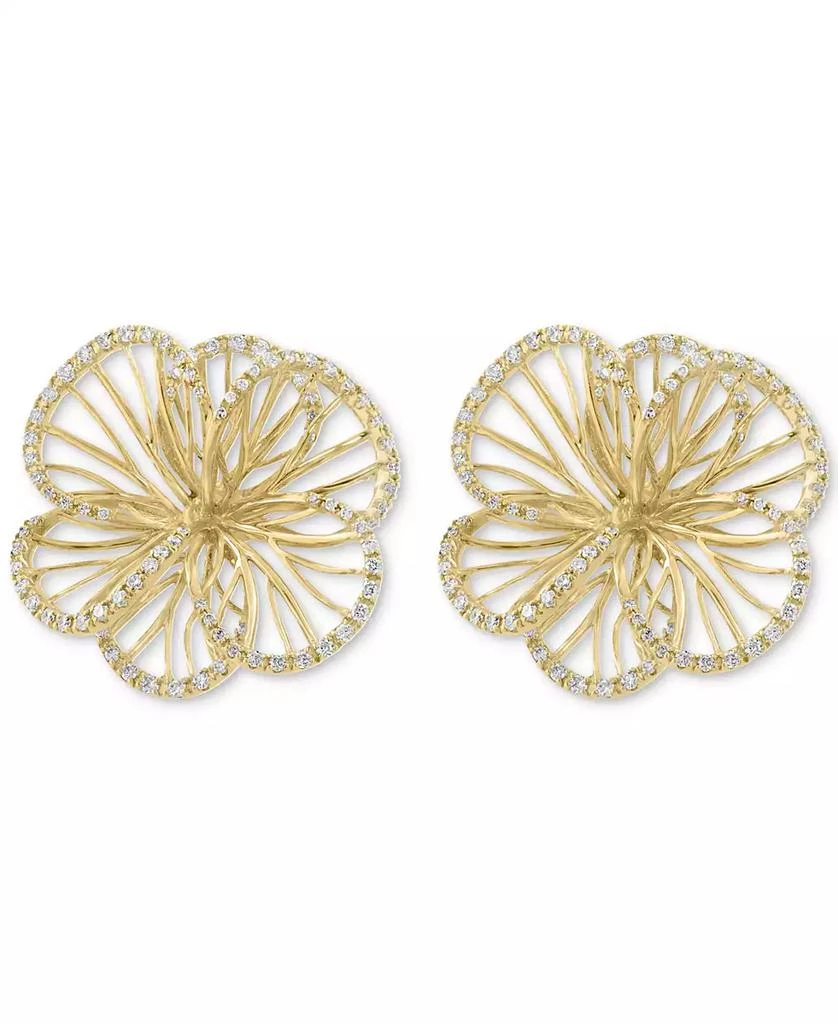 Effy EFFY® Diamond Openwork Flower Stud Earrings (5/8 ct. t.w.) in 14k Gold 3