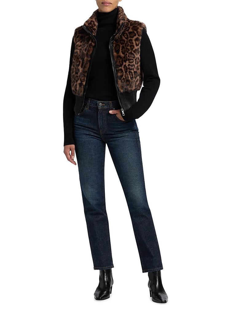 Jocelyn Animal-Print Faux-Fur Vest