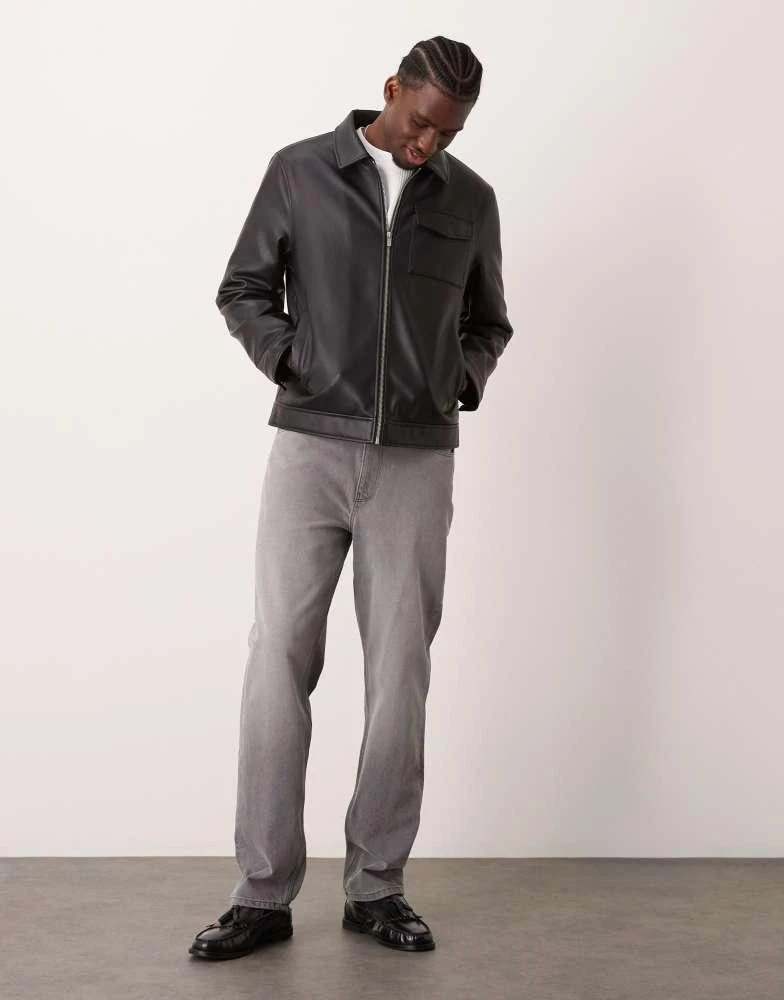 New Look New Look faux leather jacket in black 2