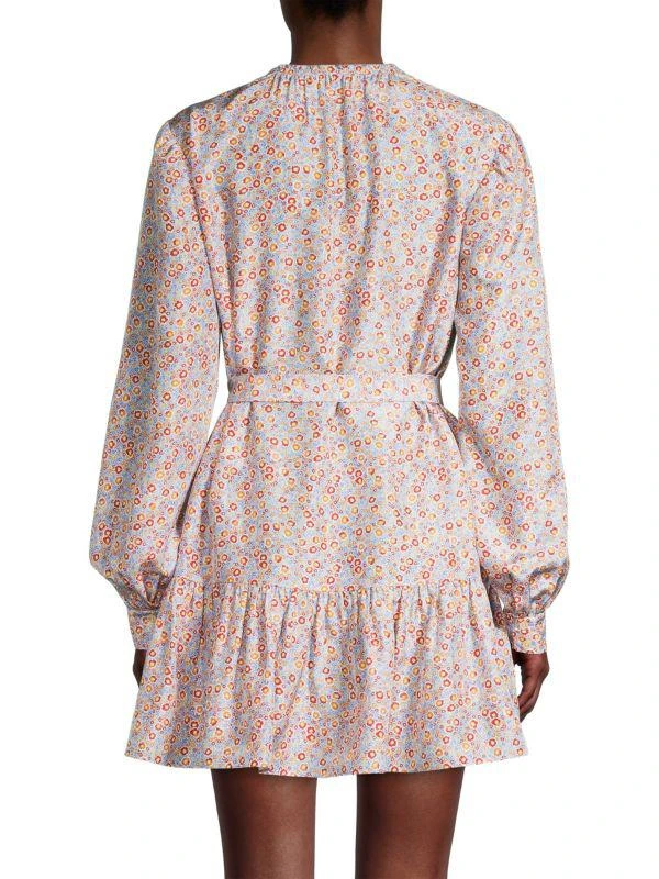 Rebecca Taylor Floral Belted Mini Silk Dress 2