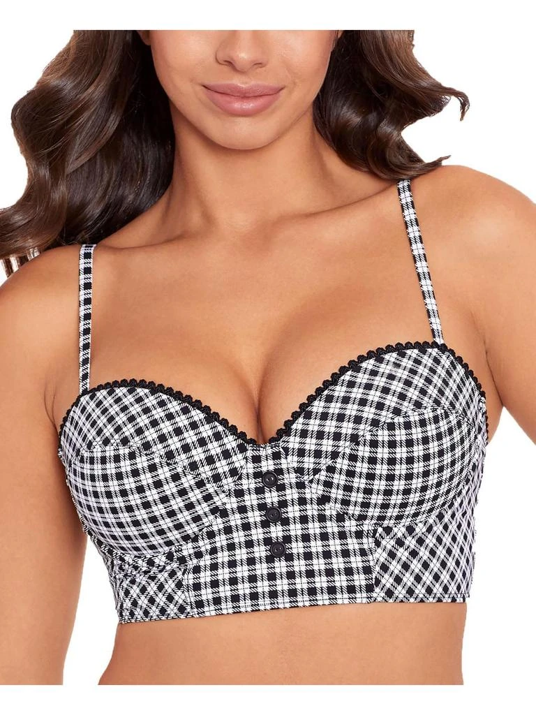 SKINNY DIPPERS Womens Plaid Underwire Bikini Swim top 1