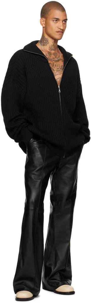 LU'U DAN Black Bells Bell Bottom Leather Pants 5