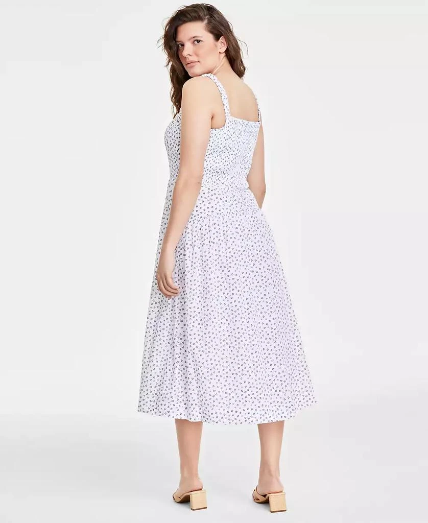 On 34th Women's Printed Smocked-Bodice Midi Dress, Created for Macy's 4