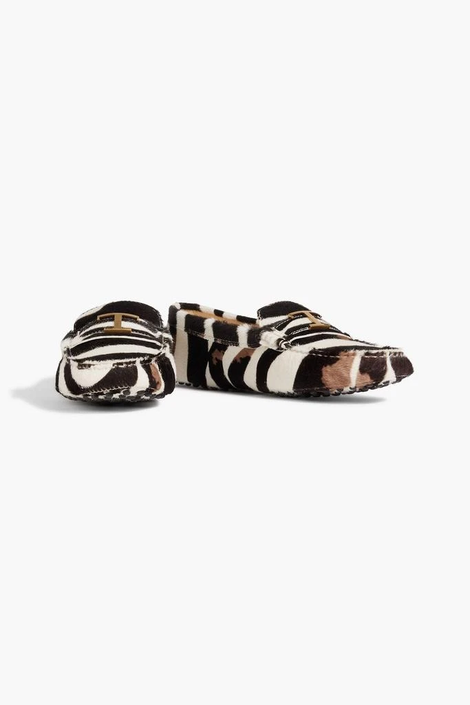 Tod's T Timeless zebra-print calf hair loafers 2