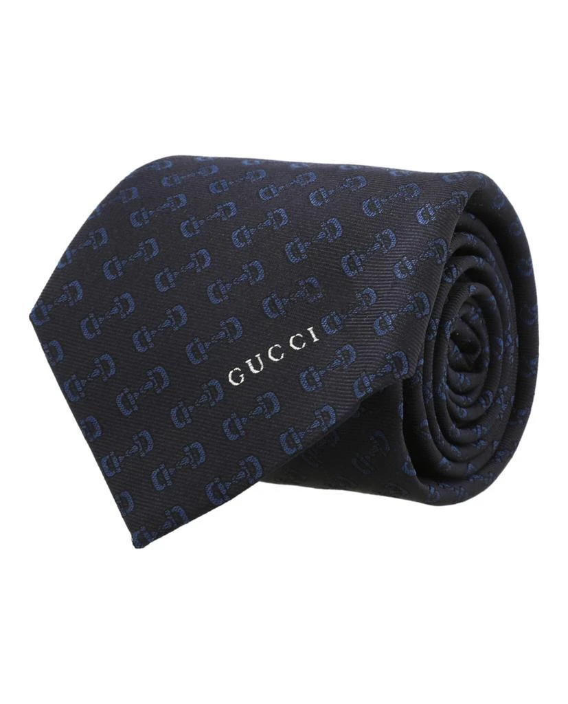 Gucci Horsebit Silk Jacquard Tie 1