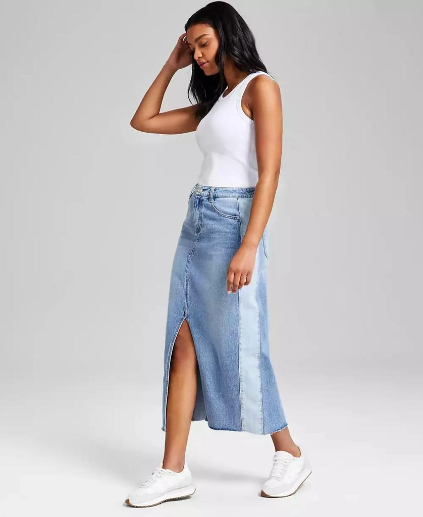 And Now This Women's Two-Tone Raw-Edge-Hem Denim Skirt, Exclusively at Macy's 2