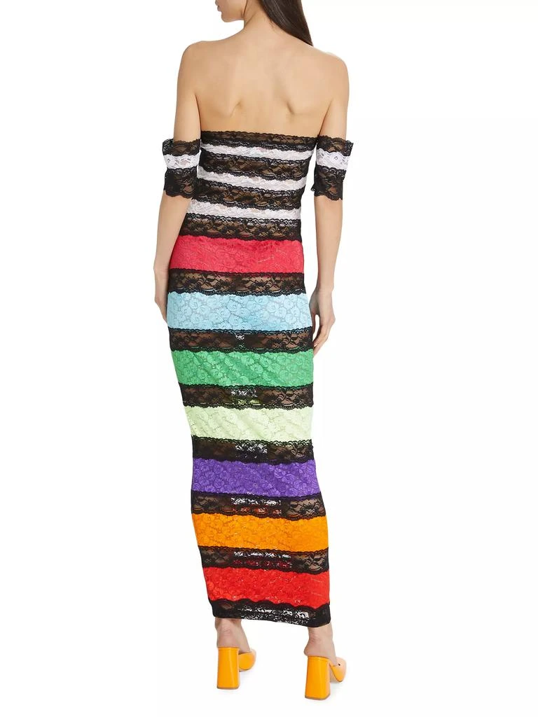 BruceGlen Prism Collection Colorblocked Lace Maxi Dress 5