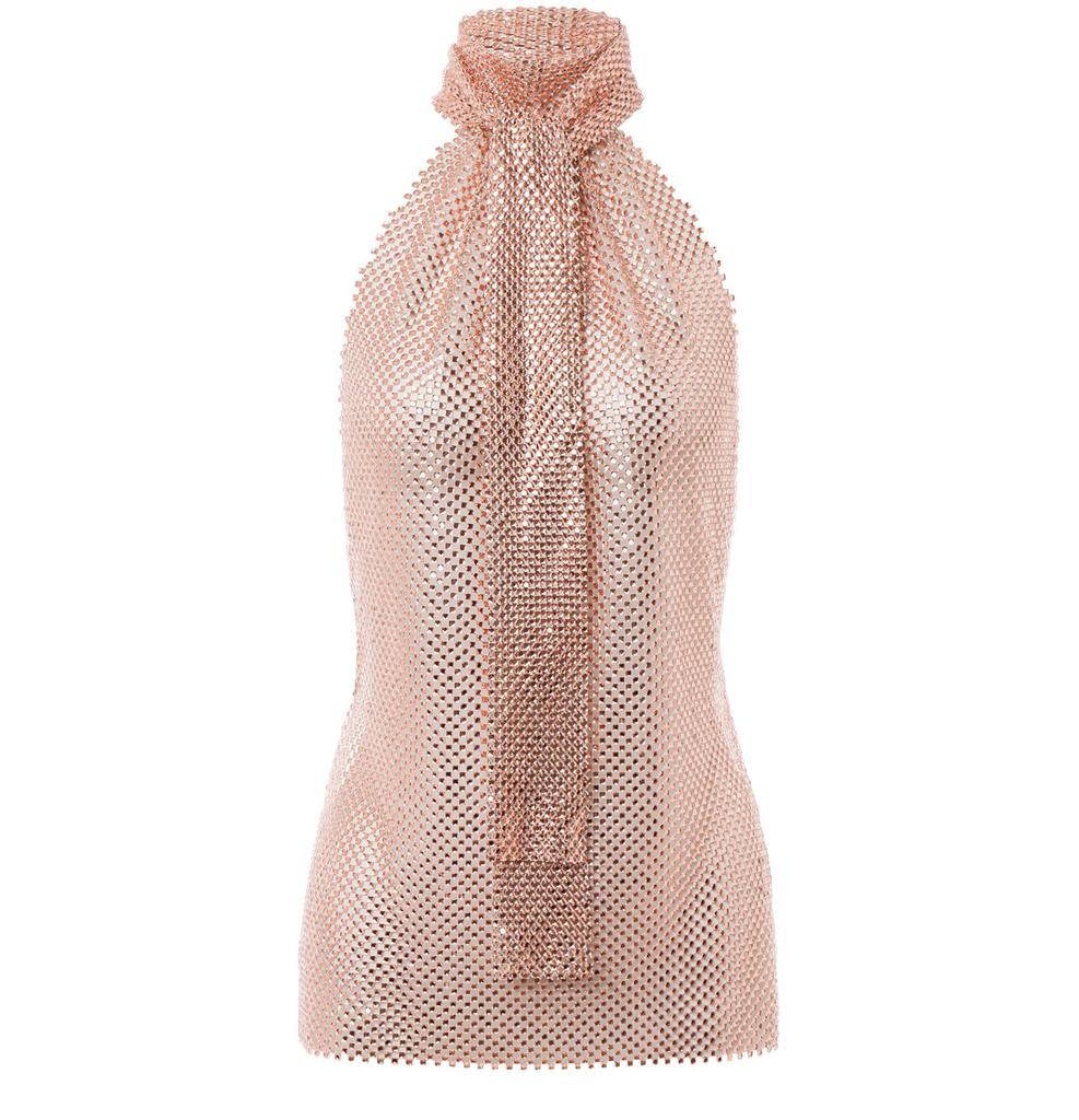 PHILOSOPHY di LORENZO SERAFINI Rhinestone mesh top