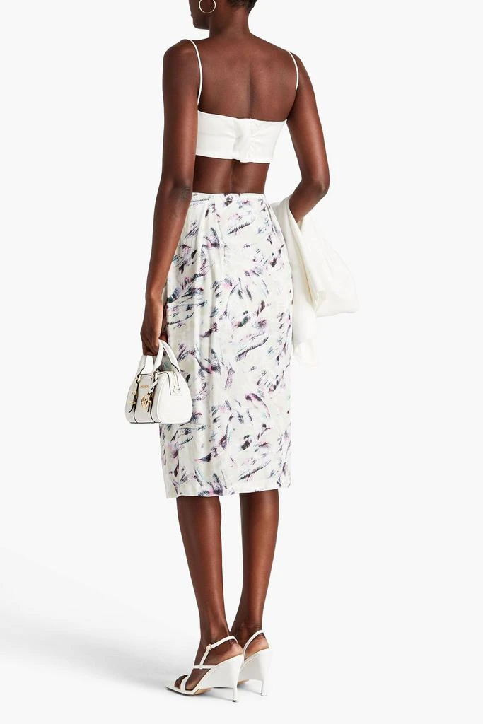 IRO Kerim wrap-effect draped printed twill skirt 3