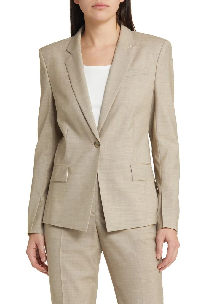 Hugo Boss Janeri Virgin Wool One-Button Blazer 4