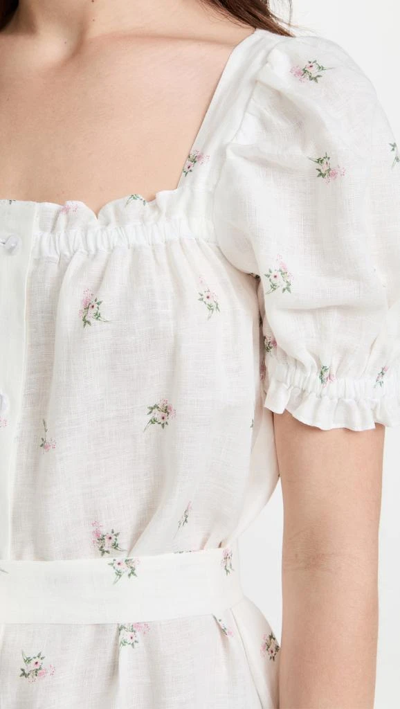 Sleeper Brigitte Midi Linen Dress in Bouquets 5