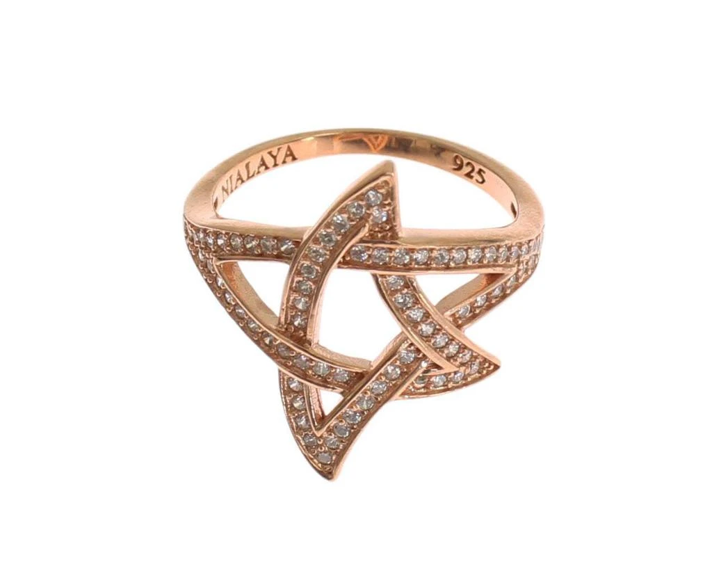 Nialaya Nialaya Womens Clear CZ Gold 925 Silver Ring 8