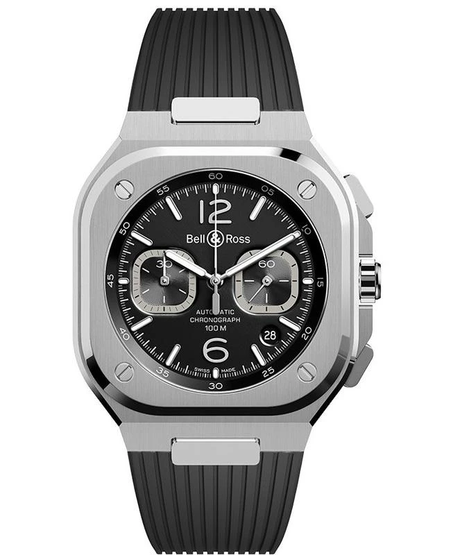 Bell & Ross Bell & Ross BR 05 Chronograph 42mm Black Dial Rubber Strap Men's Watch BR05C-BL-ST/SRB 1