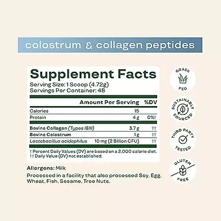 Bloom Nutrition Bloom Nutrition Colostrum & Collagen Peptides, 0.64 lbs. 3