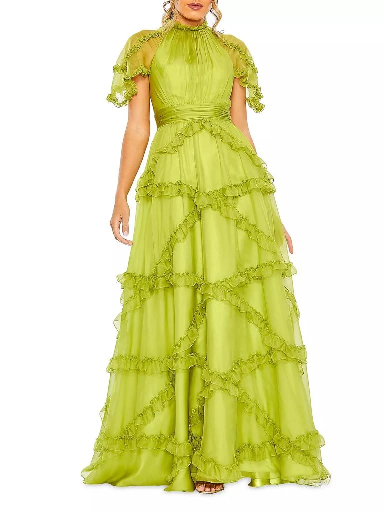 chinese dress ladies Mac Duggal 49775W - Tea Length Taffeta, A-Line Dress main image 1