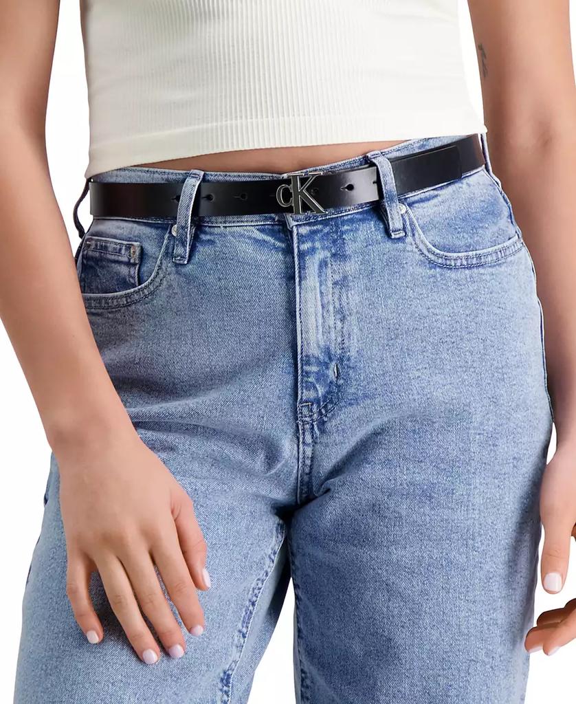 Calvin Klein Women's CK Monogram Buckle Skinny Belt - Belts