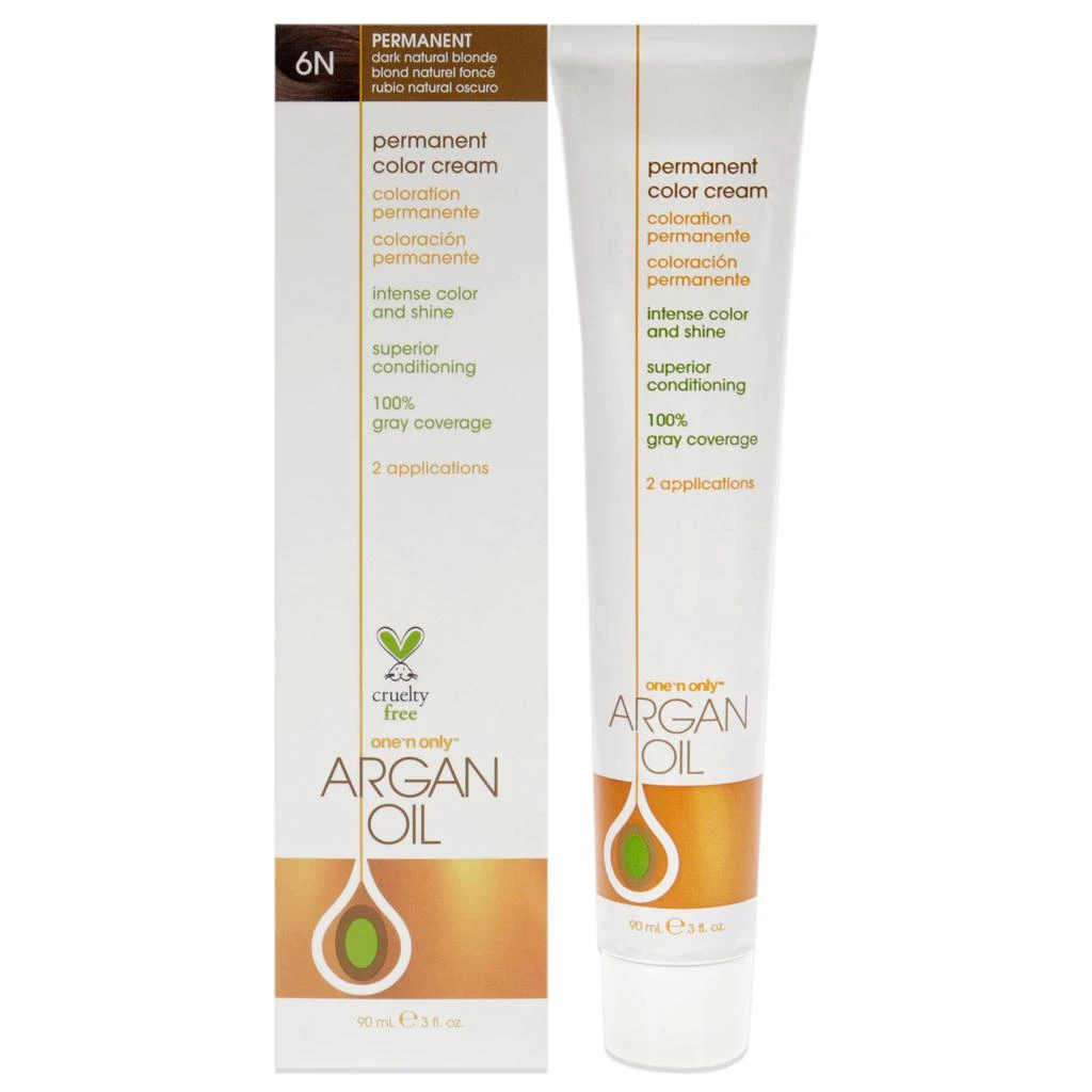 One n Only Argan Oil Permanent Color Cream - 6N Dark Natural Blonde by  for Unisex - 3 oz Hair Color 1