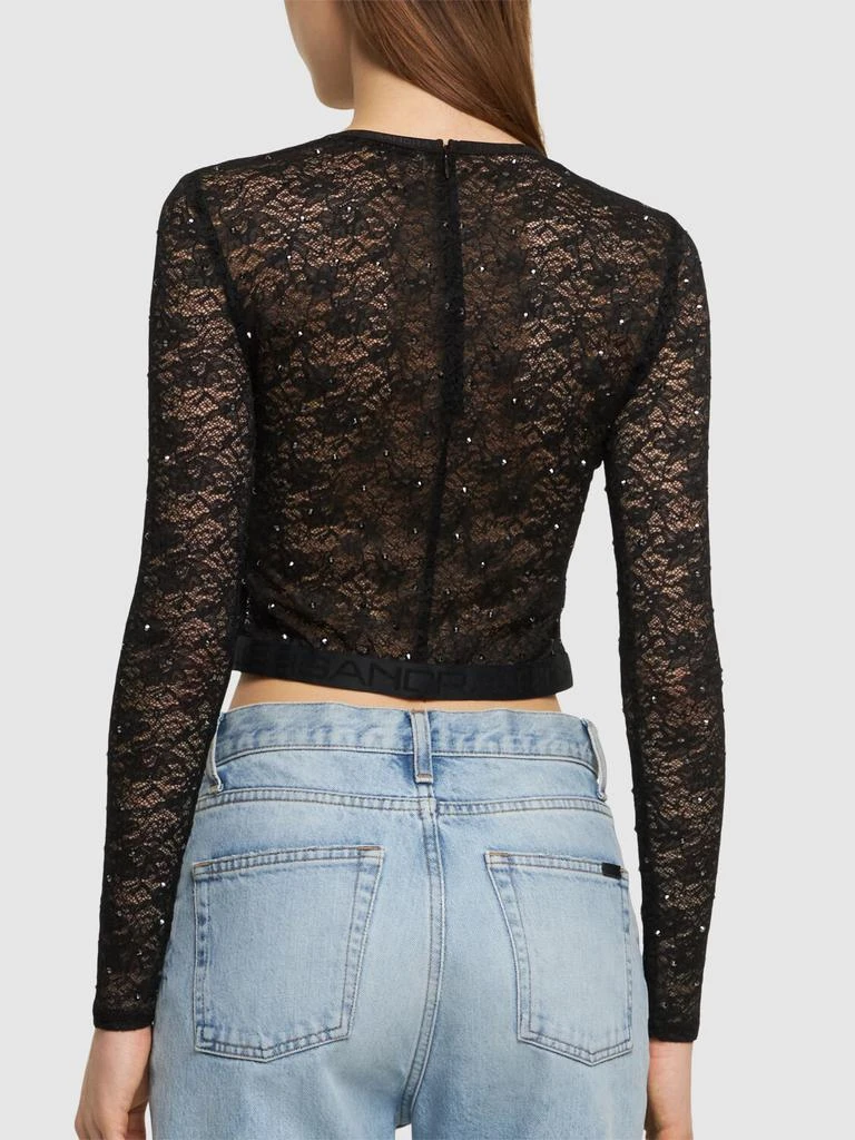 ALESSANDRA RICH Stretch Lace Top W/ Hotfix 2