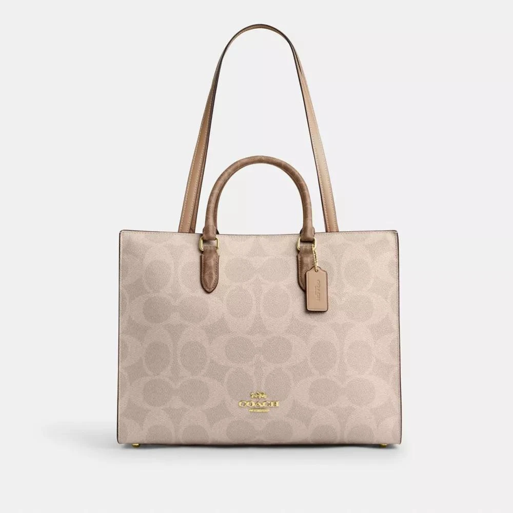Coach Maggie Tote Bag In Blocked Signature Canvas 1