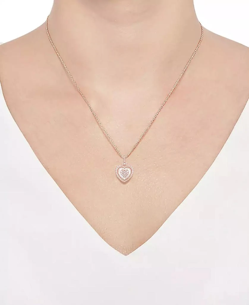 Macy's Diamond Heart 18" Pendant Necklace (1/2 ct. t.w.)  in 14k Rose Gold (Also Available in White Gold) 3