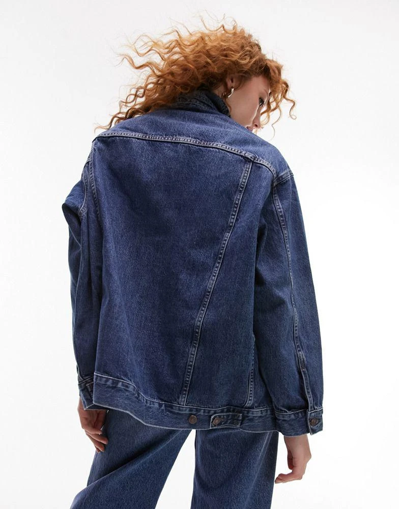 Topshop Topshop denim Dad xl jacket in mid blue 3