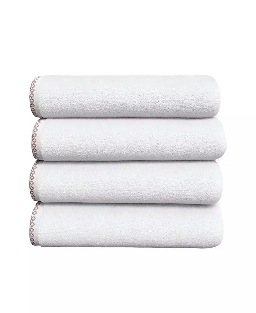 Linery 
Co Quick-Dry Cotton Decorative Border 4 Pack Bath Towel Set